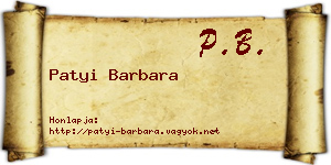 Patyi Barbara névjegykártya